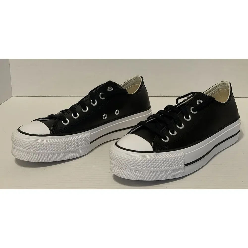 NEW in Box Converse CTAS Lift OX Leather Low Women Size 7 Black White 561681C